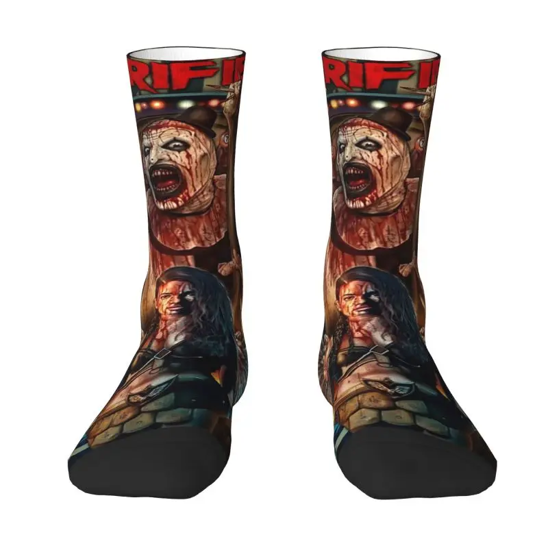 

Fun Print Terrifiers Halloween Horror Movie Socks for Women Men Stretchy Summer Autumn Winter Crew Socks