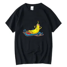 

XIN YI Men's high quality t-shirt 100% cotton funny fitness banana print casual loose men t shirt o-neck male t-shirt male tees