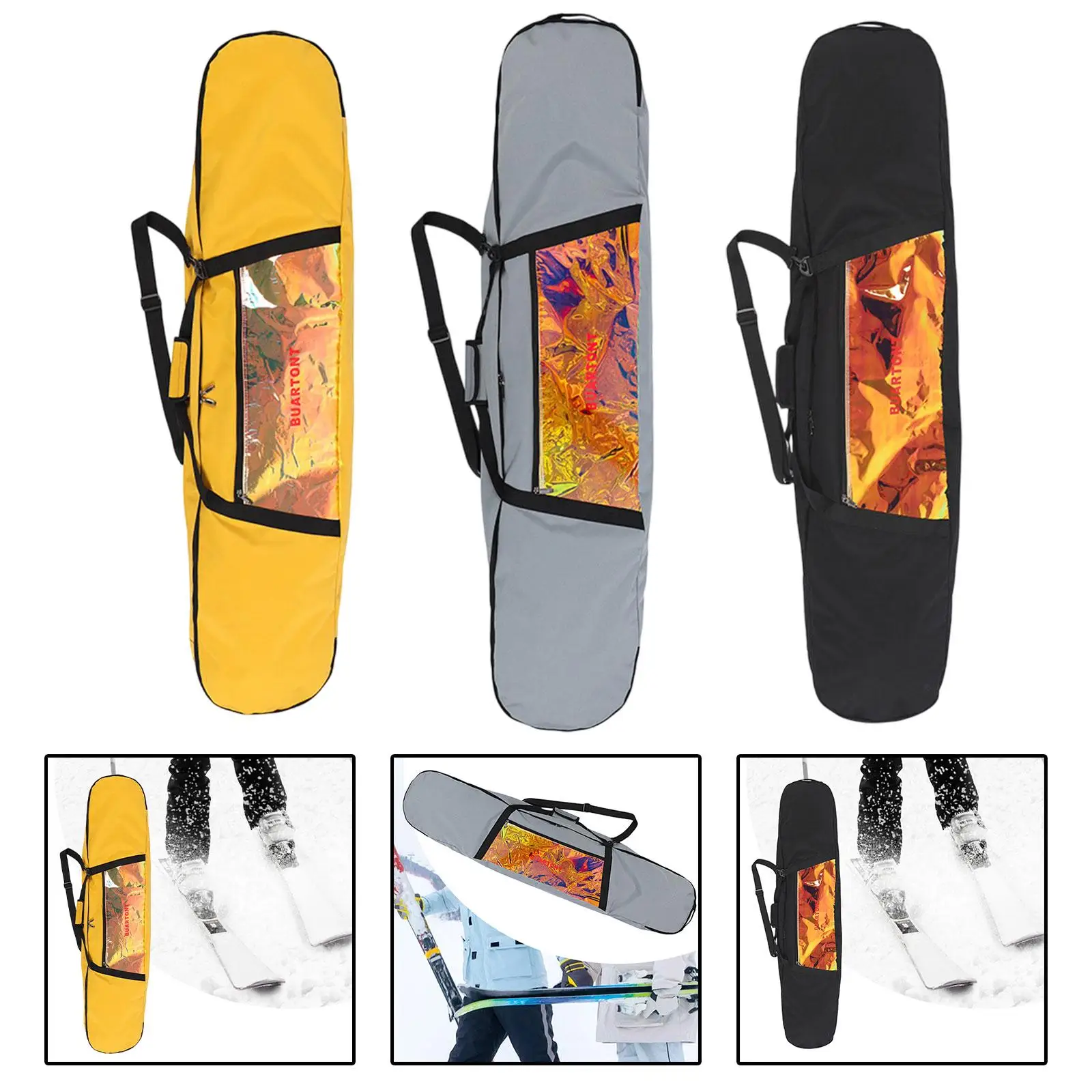Snowboard Bag Fit Board Boots Adjustable Strap Portable Skate Bag for Air Travel Road Trips Snowboarding Women Men Winter Sports