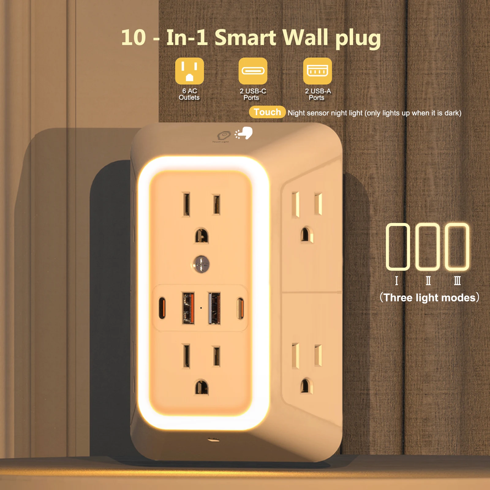Wall Outlet Extender with USB Ports