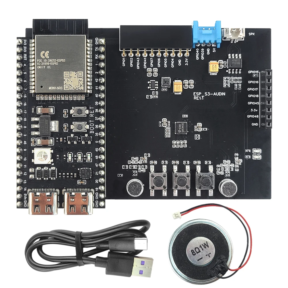 ESP32-S3 N16R8 Entwicklungsboard WiFi-Modul-Kit mit Doppel-Mikrofon-Lautsprecher für KI-Sprachinteraktion DIY IoT Smart Home Erweiterung