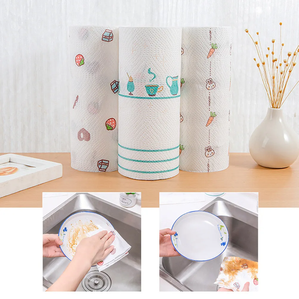 1롤 프리미엄 키친 페이퍼 타월, 초흡수성, 강력한 내구성, 일회용, 기름 제거, 손 건조, 청소, 가정용
