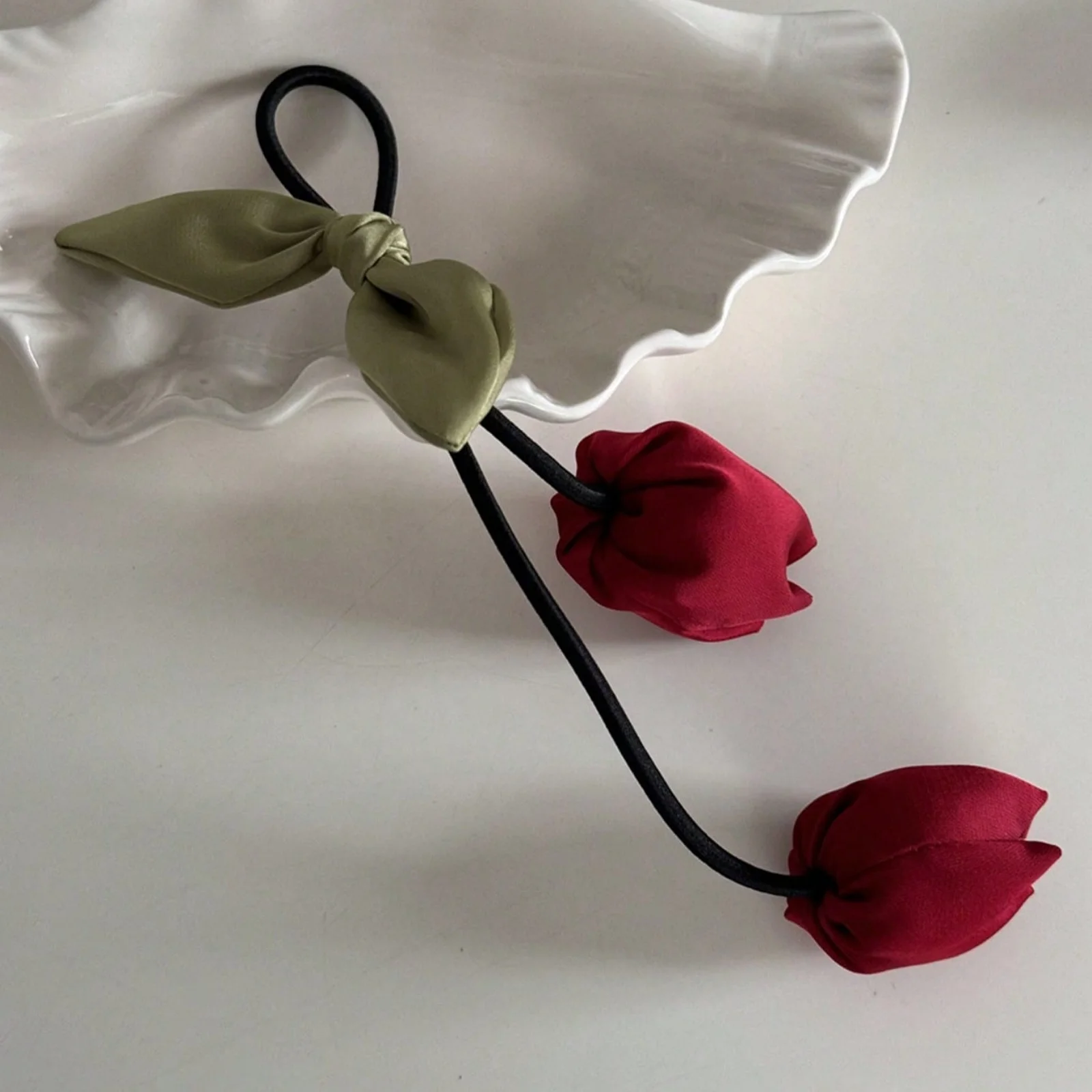 2/4PCS Sweet Bow And Mini Hair Scrunchies Set, Korean - Style Elegant Hair Accessories For Braided Hairstyles，Cute Hair Ties