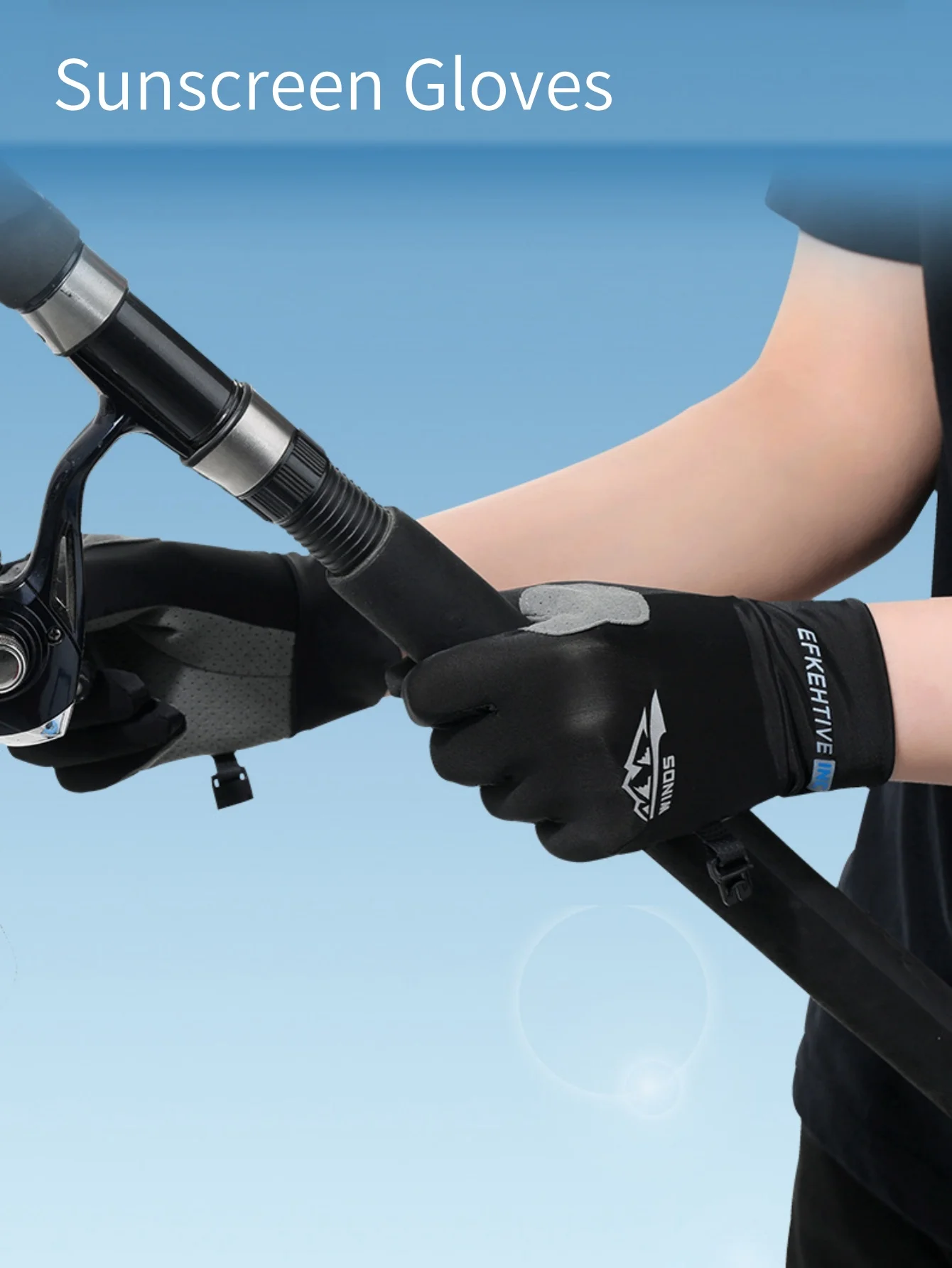 Cycling  Full Finger Gloves ebike Ice Silk Sunscreen Breathable Non-slip Shockproof guantes ciclismo Fishing gloves 5