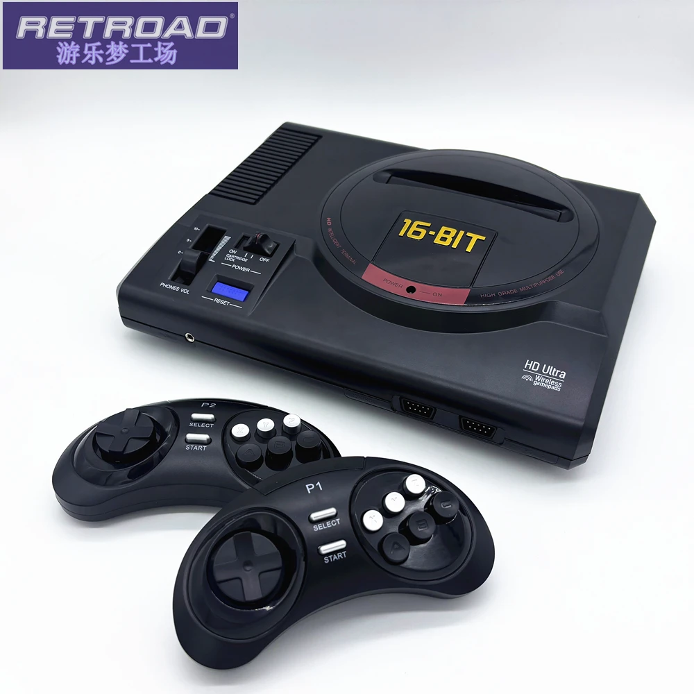 RETROAD 16BIT Genesis/Mega Drive Video Game Console,HD&RCA Dispaly