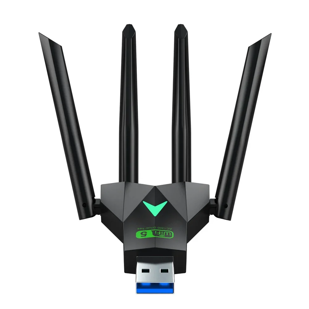 1300Mbps USB 3.0 WiFi USB Adapter Dual Band 2.4G/5Ghz Wi-Fi Dongle 4 Antenna Wireless Receiver For PC/Laptop Driver Free wifi adapter