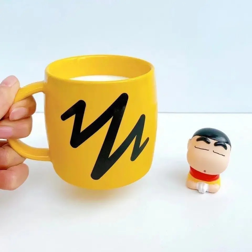 New Cartoon Crayon Shin-chan Same Style Kid's Mug Bowl Chopsticks Plate Milk Mug Cup Rice Bowl Ceramic Tableware Boys Girls Gift