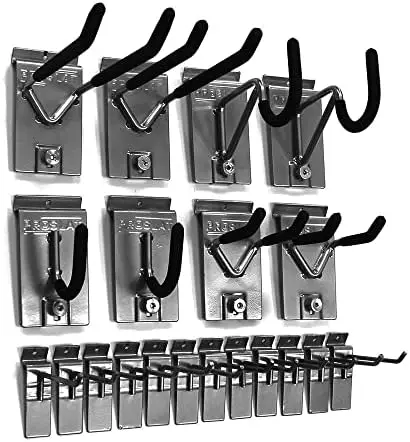 

1/8-Inch Backplates Steel Hook Kit Designed for PROSLAT PVC Slatwall, 20-Piece, Silver Folding table indoor round person Shelf
