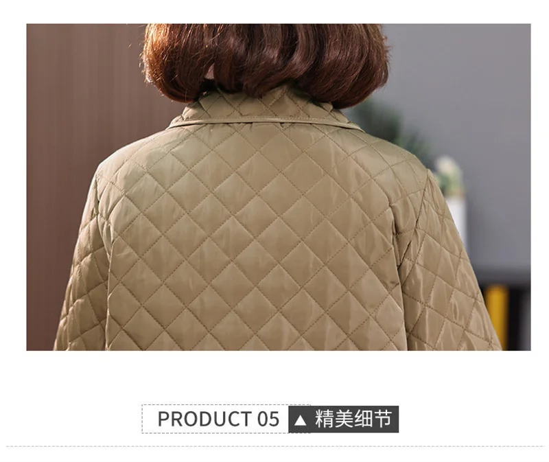 Medium to Long Lightweight Cotton Jacket for Women Autumn Winter Middle-aged Elderly Cotton Jacket for Women Small Cotton Jacket