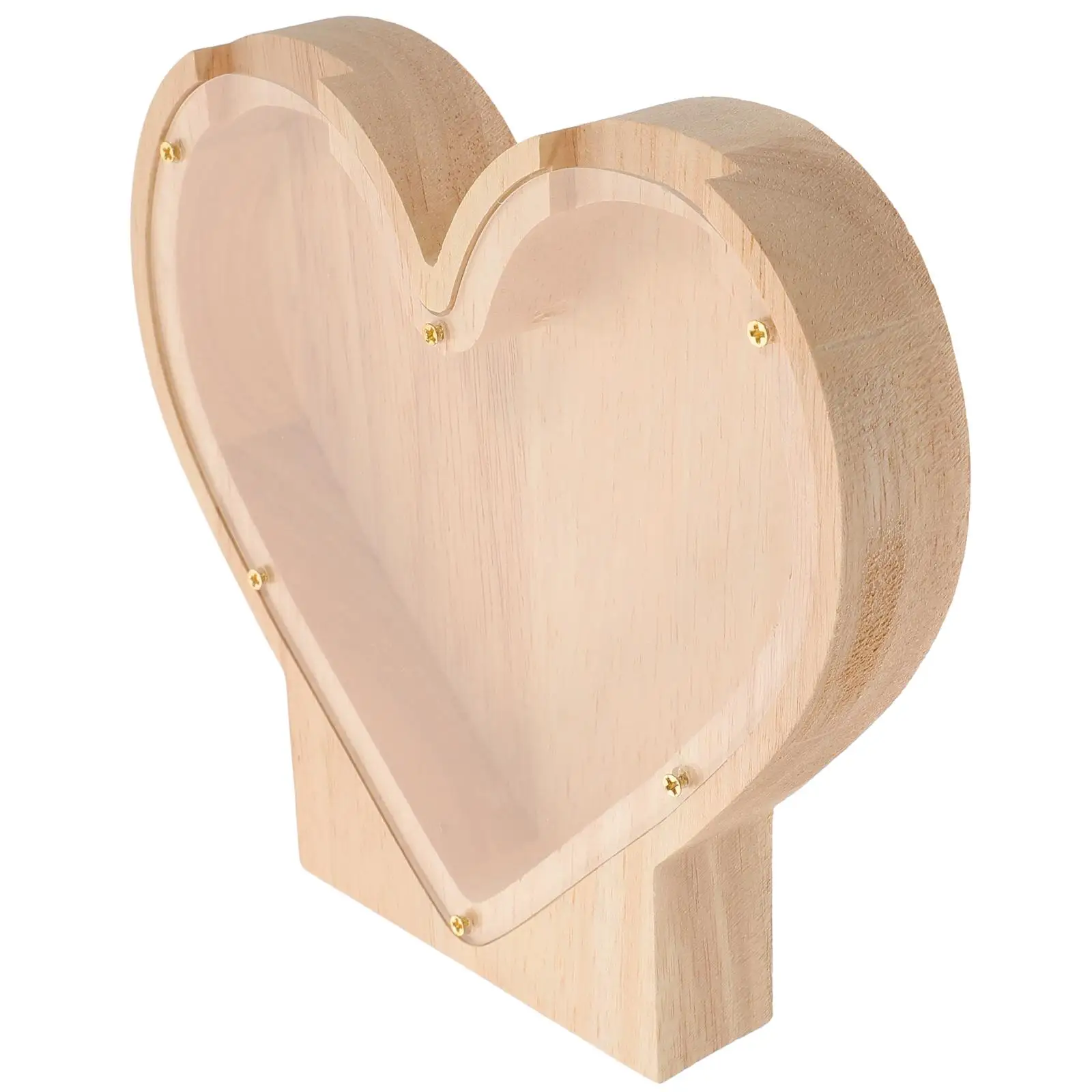 Love Piggy Bank Kids Beautiful Banks Coin Jar for Adults Letter Heart Change Wood Saver Luxury Wooden Room Decor 6