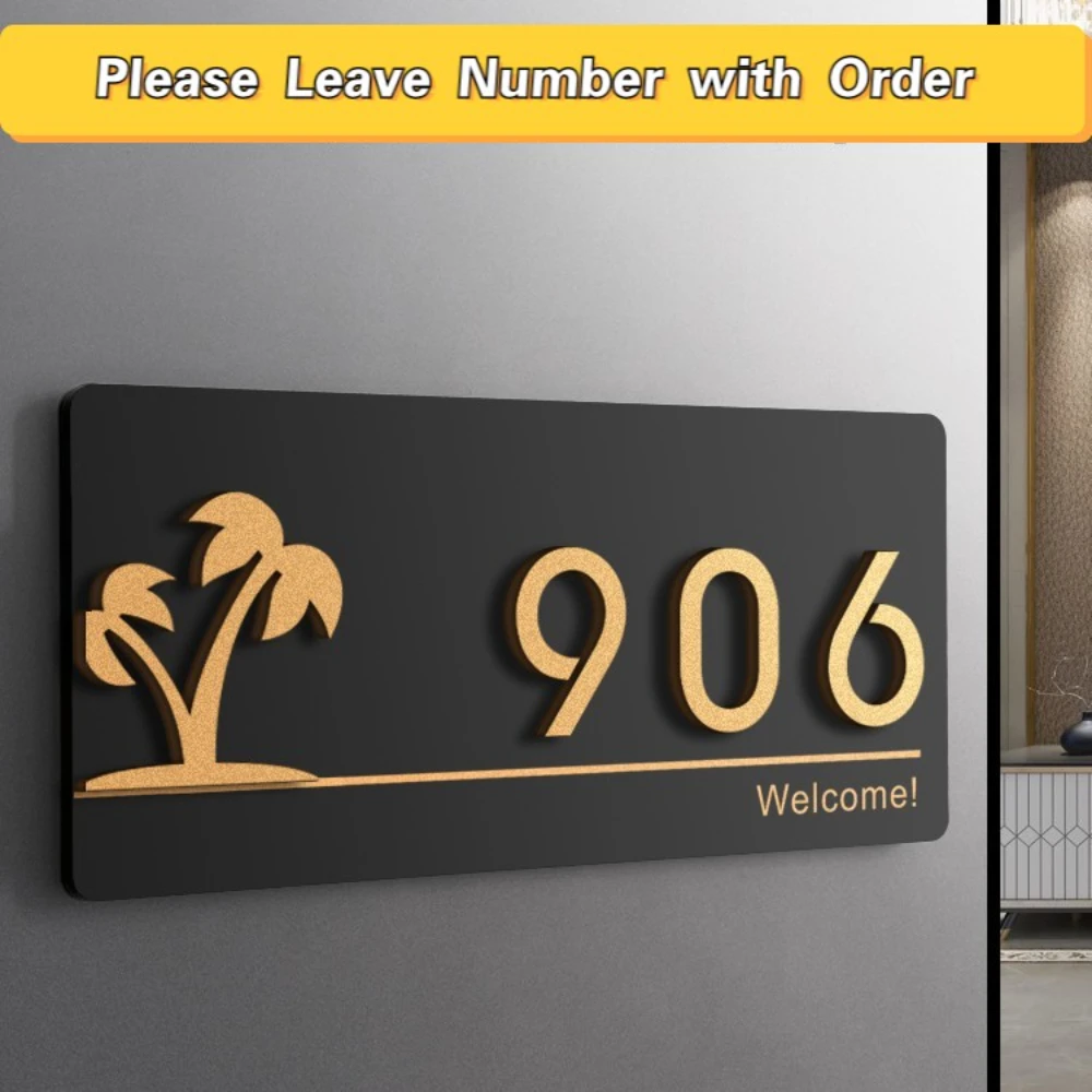 personalizado acrilico placas de porta numero da 01