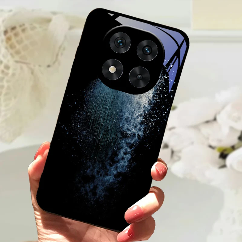 Cute Animal Tempered Glass Phone Case with Shockproof Bumper