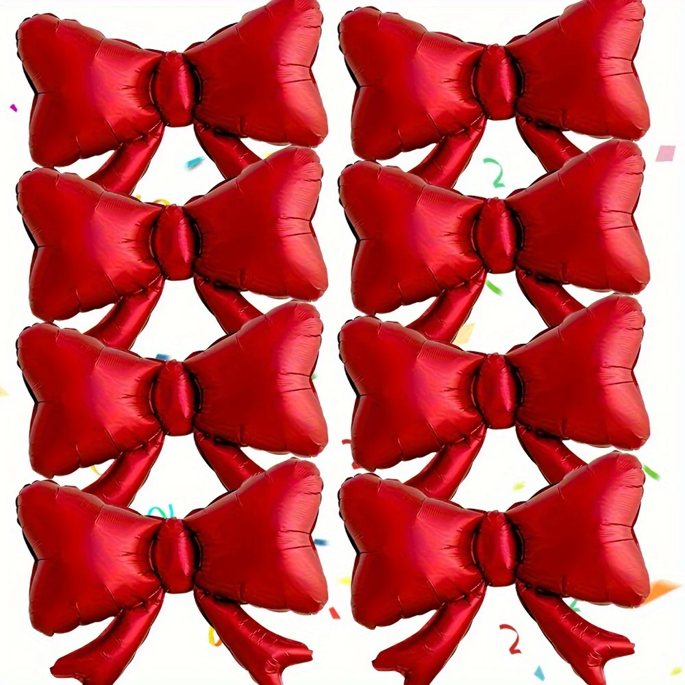 8-teiliges Ballon-Set mit roter Schleife, Hochzeit, Geburtstag, Junggesellenabschied, Dekoration, Valentinstag, Zubehör, Festival, Fotografie-Requisiten