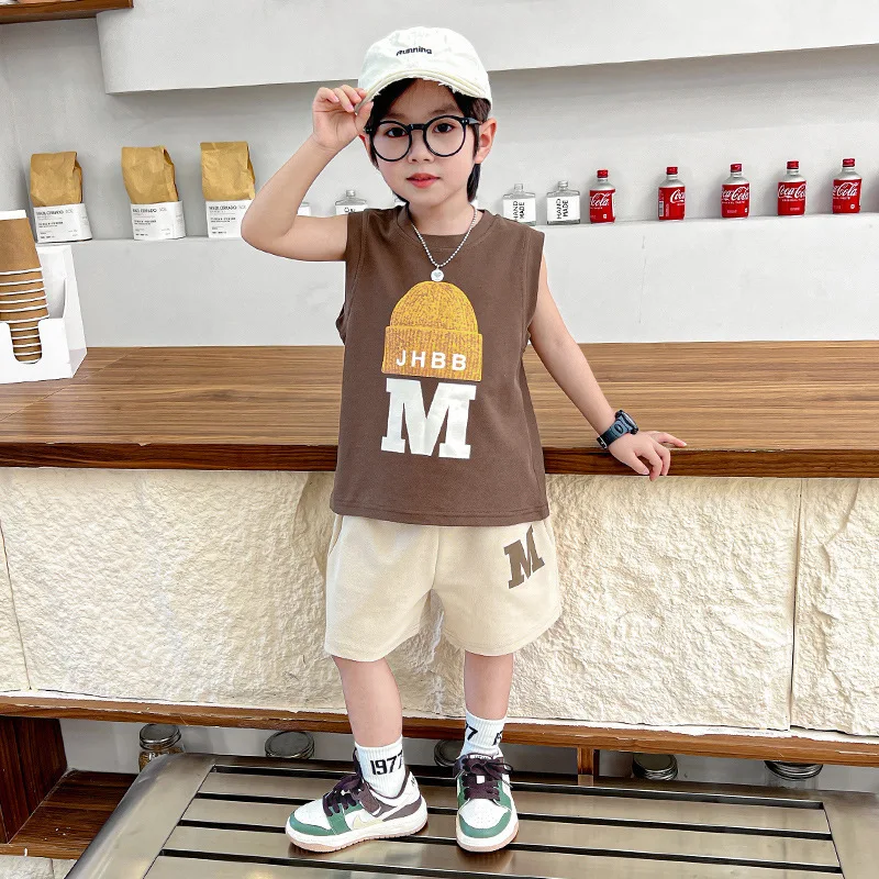 Children 2-Piece Summer Short-Sleeved Shorts Set Toddler Summer T-Shirt Set Baby Thin Boys Fashion Casual Wear