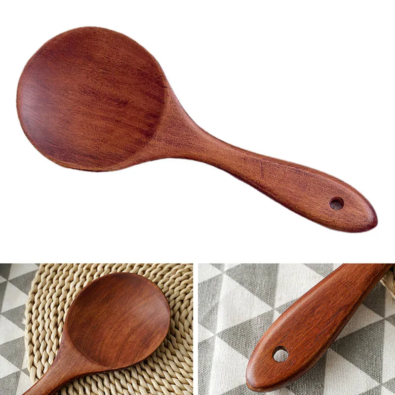 Japanese Wood Rice Spoon Sushi Rice Paddle Spoons Tableware Serving Scoop Wooden Spatula Dinnerware Kitchen Utensils