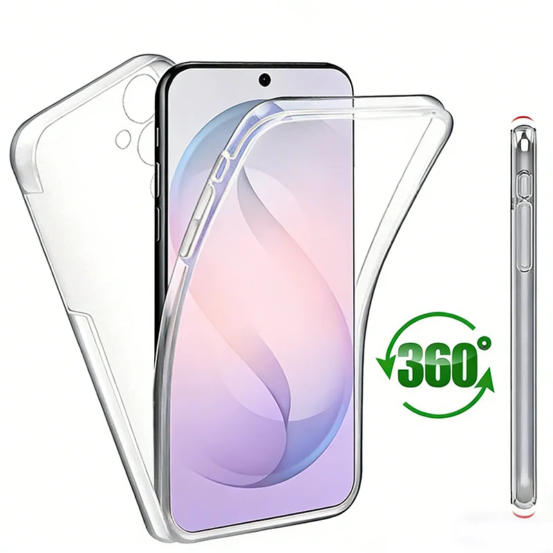 360 Full Shockproof Transparent Hybrid Case - Dual Layer PC+TPU Cover