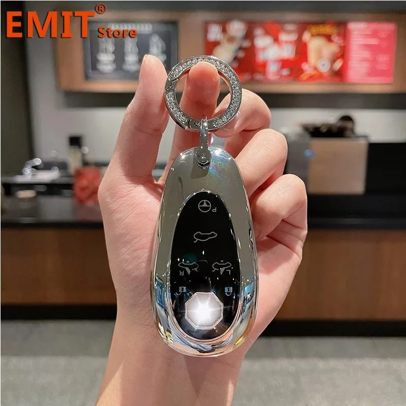 QYPLKJHG Autoschlüssel Hülle Für MG Cyberster - TPU Schutzhülle Mit Anhänger