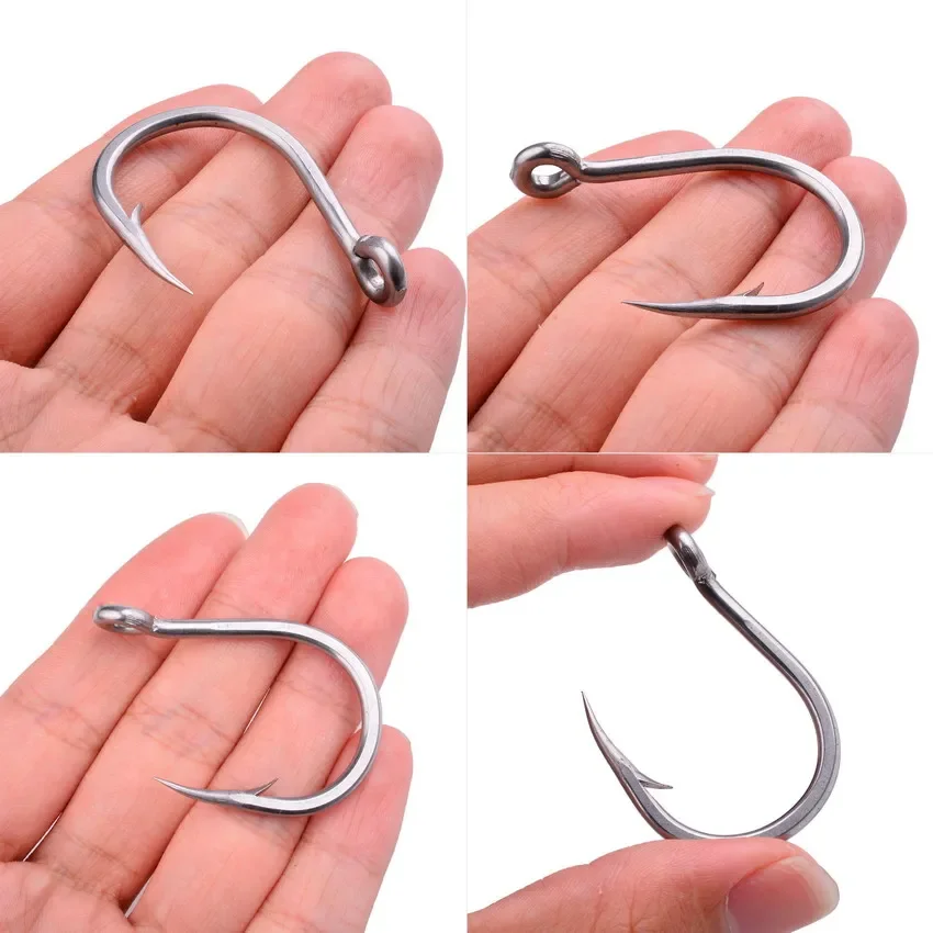 50pcs Fishing Hooks 1/0#-13/0# Offset Sport Circle Fishing Hook
