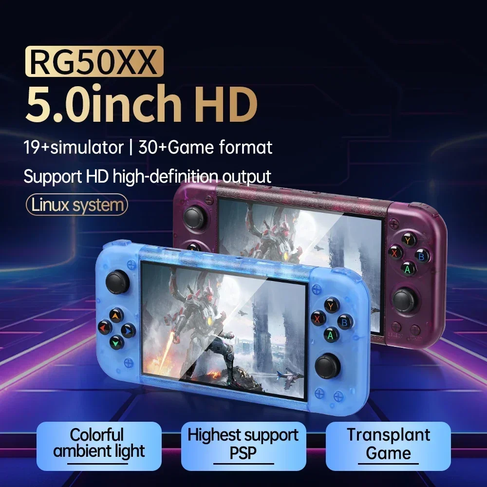 RG50XX H Retro Handheld Game Console 64 bit 4.0-inch IPS Screen Linux 5G WIFI Bluetooth HDMI-TV Output Video Game Player