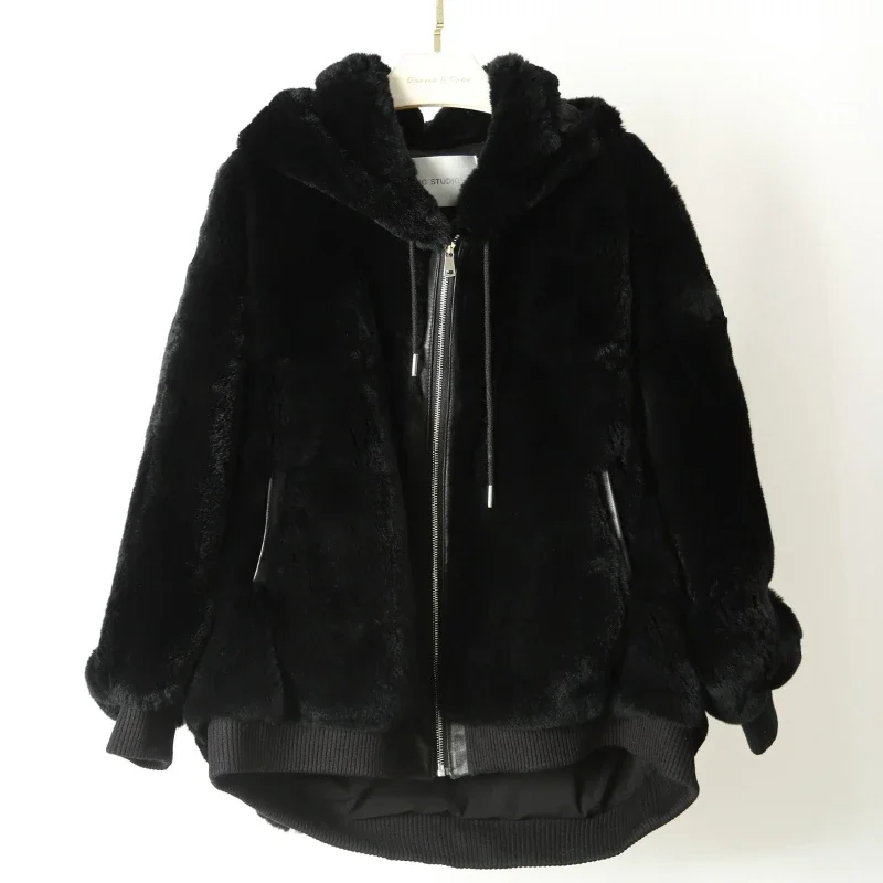 

2022 Winter Coat Women Female Fur Coat Warm Fashion Rex Rabbit Fur Jacket Korean Fashion Fur Jackets Jaqueta Feminina Inverno Zm