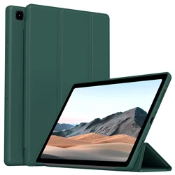 Magnetic Flip Smart Cover with Soft Silicone Stand (Deep Green)