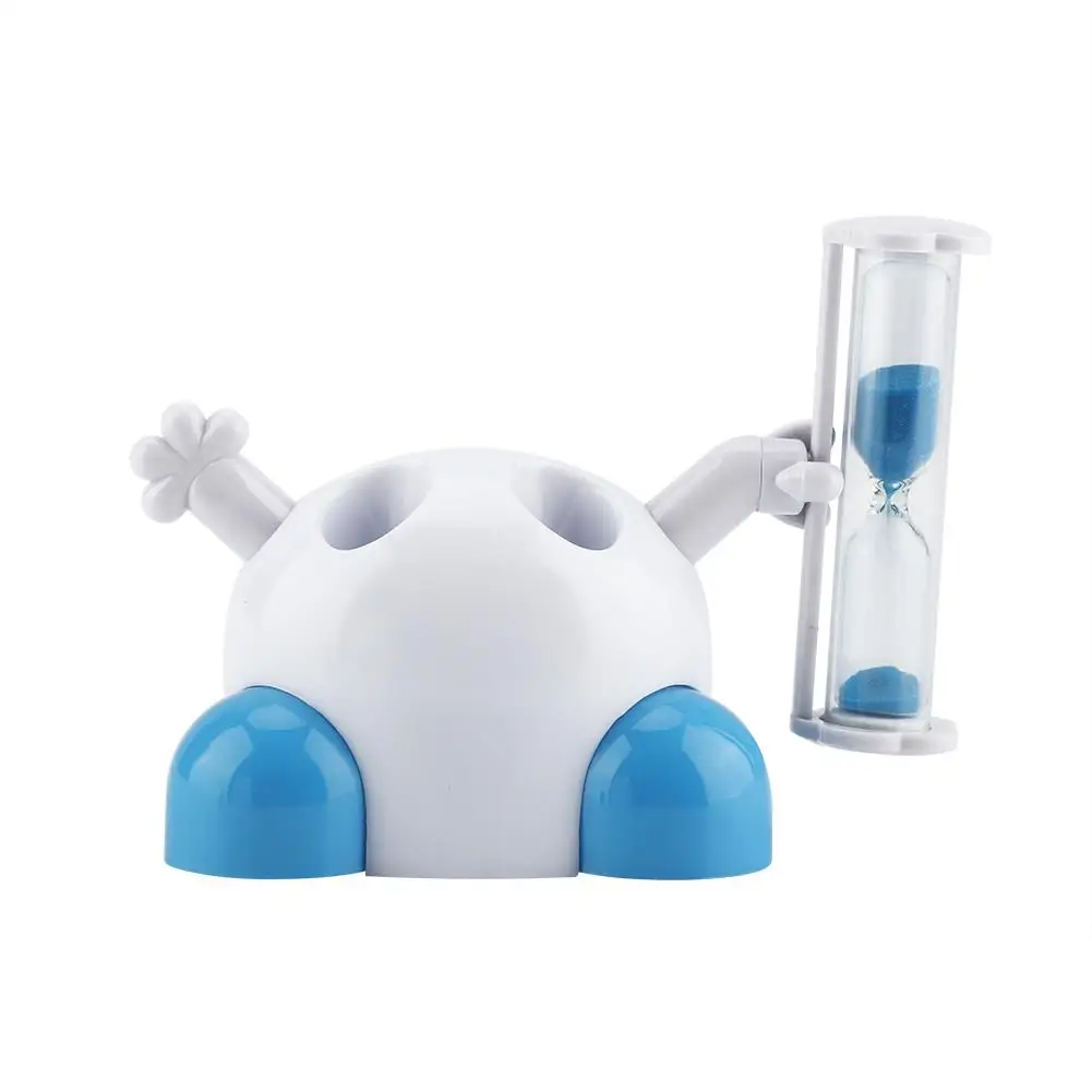 CartoonToothbrushHolderChildrenToothBrushingHourglass3MinutesCountdownTimerBathroomOrganizerHardwareAccessories