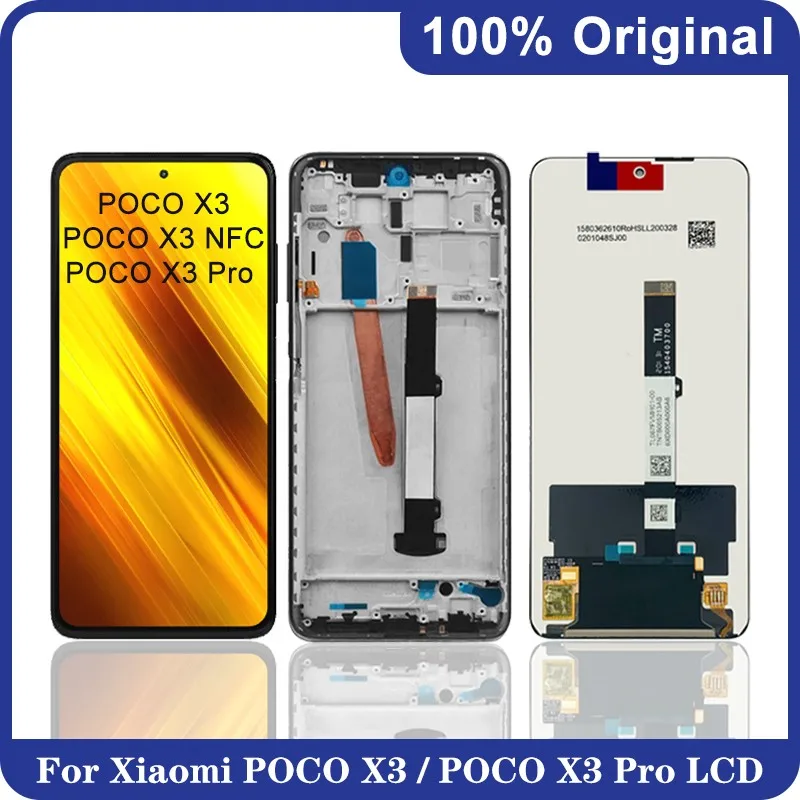 

6.67" Original POCO X3 LCD For XIAOMI POCO X3 Pro M2007J20CG LCD Display Touch Screen Digitizer For POCO X3 NFC LCD Replacement