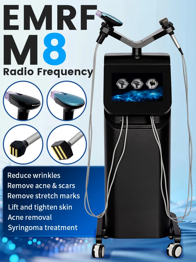 Sistema de Microagujas RF M8 de Grado Comercial, Pantalla Táctil Inteligente, Diseño de Cable Abatible, Dispositivo para Tratamiento de Cicatrices, Reafirmación y Levantamiento de la Piel