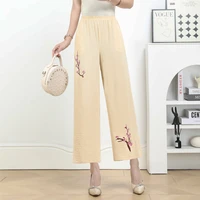 Plus Size Straight Leg Pants Women's Elastic Waist Loose Pants New 2024 Street Women's Casual Clothing Home Trousers - Image 2