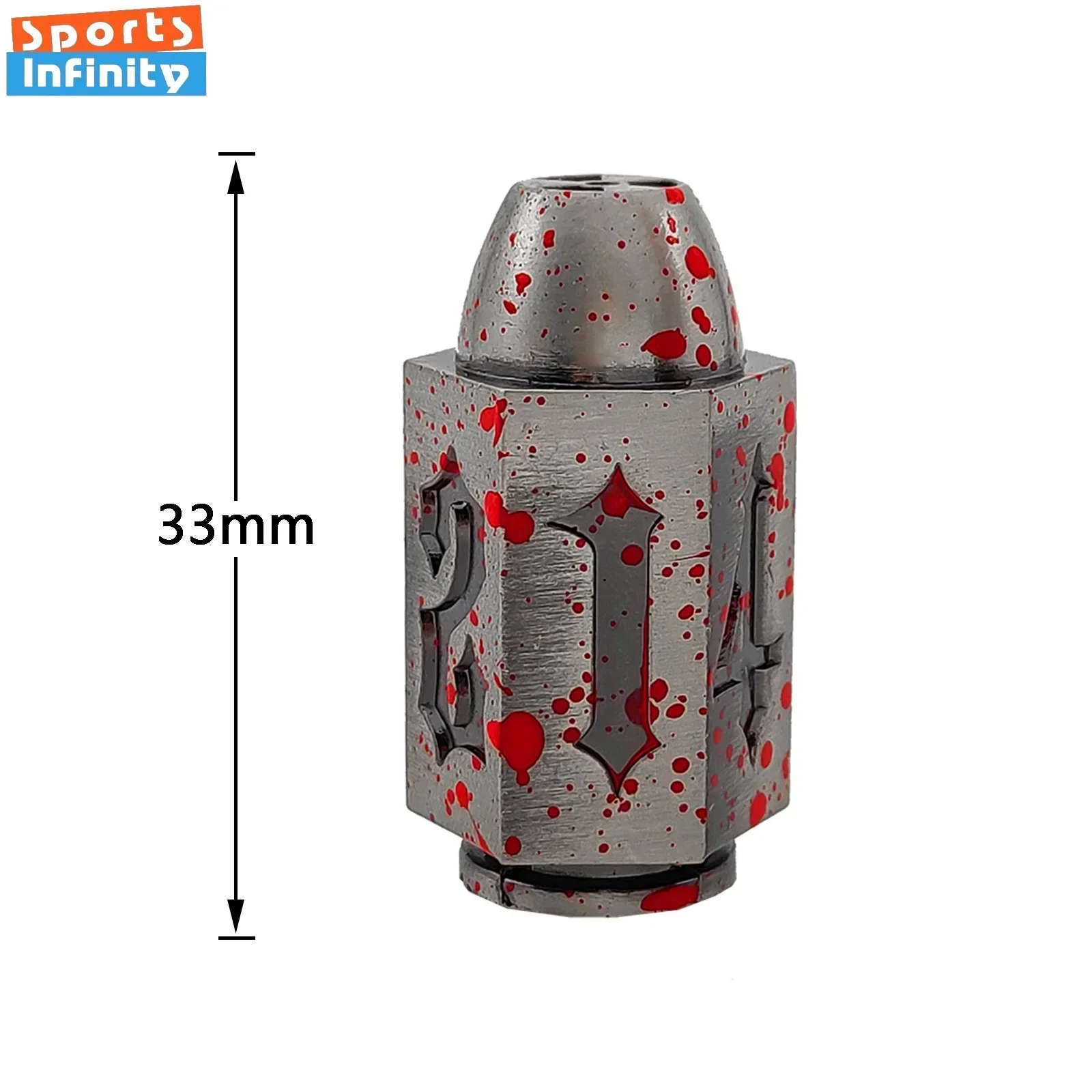 D6 Red Bloodstains Bullet Metal Dice DND Dice Set for COC TRPG RPG Cthulhu Table Board Game Polyhedral Number Kit 1pc