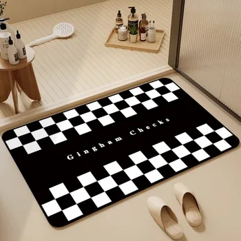 VIKAMA Tappetino antiscivolo leggero di lusso con fango diatomea, bagno, tappeto d'ingresso, tappetino assorbente d'acqua, decorazione della casa 1