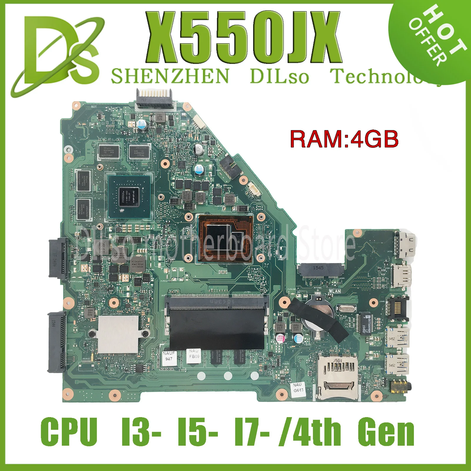 KEFU X550JX Notebook Mainboard Para ASUS X550JX X550JF X550JD X550JK