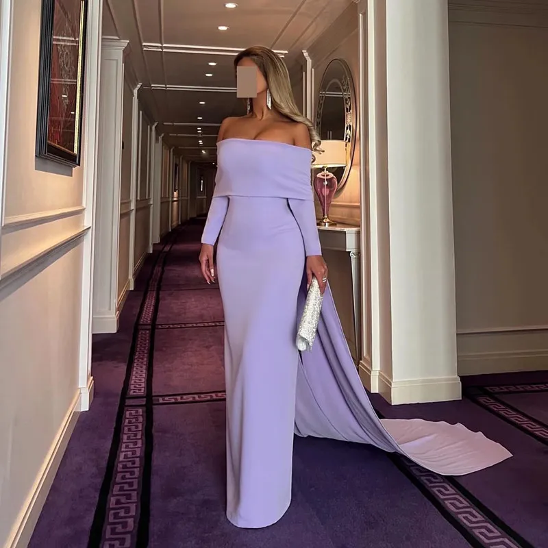 Aleeshuo 빈티지 인어 새틴 댄스 파티 드레스 섹시한 보트 넥 오프 어깨 저녁 파티 드레스 바닥 길이 가운 맞춤형