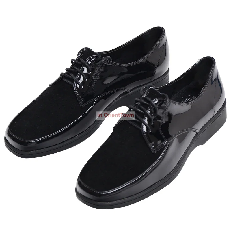 Europe Trend Black Dancer Shoe Popping Hip Hop Dance Suede Patent Genuine Leather Shoes Locking Poppin Performance Shoes White 6