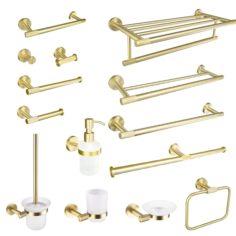 Towel Rack Towel Bar Ring Hardware Set Robe Coat Hook Toilet Tissue Paper Holder Bathroom Accessories Kit bathroom hardware accessories bathroom hardware set
