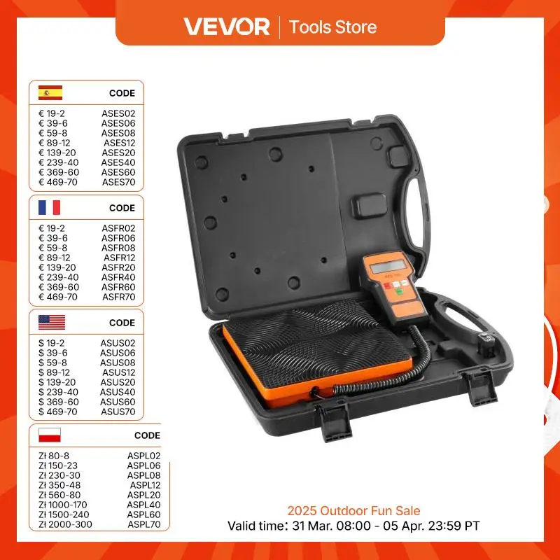 VEVOR Refrigerant Scale 110/220 LBS HAVC Charging Recovery Freon Scale with Wired Remote Control 2/5g High Precision Electronic -1420 - Color : 110 LBS - Ships From : United States