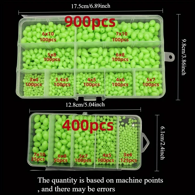 Bait Olive Beads 400/900 pieces fluorescent night light plastic set with anti-collision beads and protective