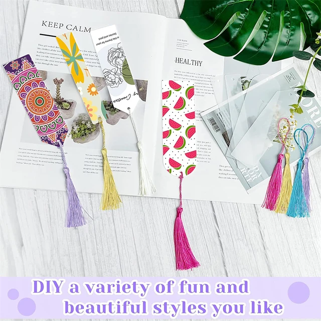 Set Of 100 Blank Bookmarks With Colorful Tassels Crafting Material Pack  Handmade Paper Bookmarks For Diy And Gift Tags