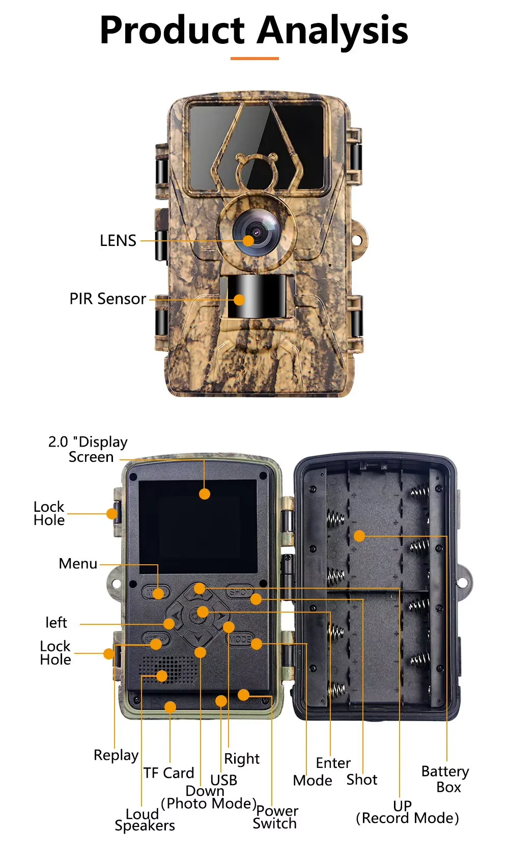 8K WiFi Waterproof Trail Camera PR801W 60MP Supports APP Viewing for Outdoor Animal Hunting Night Vision and Farm Monitoring