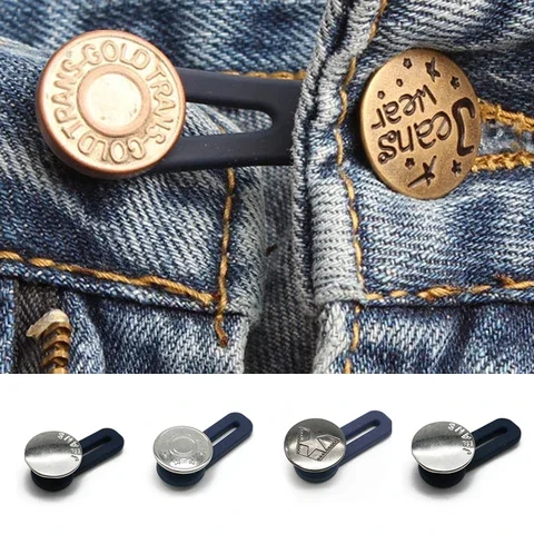 

1/5PCS Magic Metal Button Extender for Pants Jeans Free Sewing Adjustable Retractable Waist Extenders Button Waistband Expander