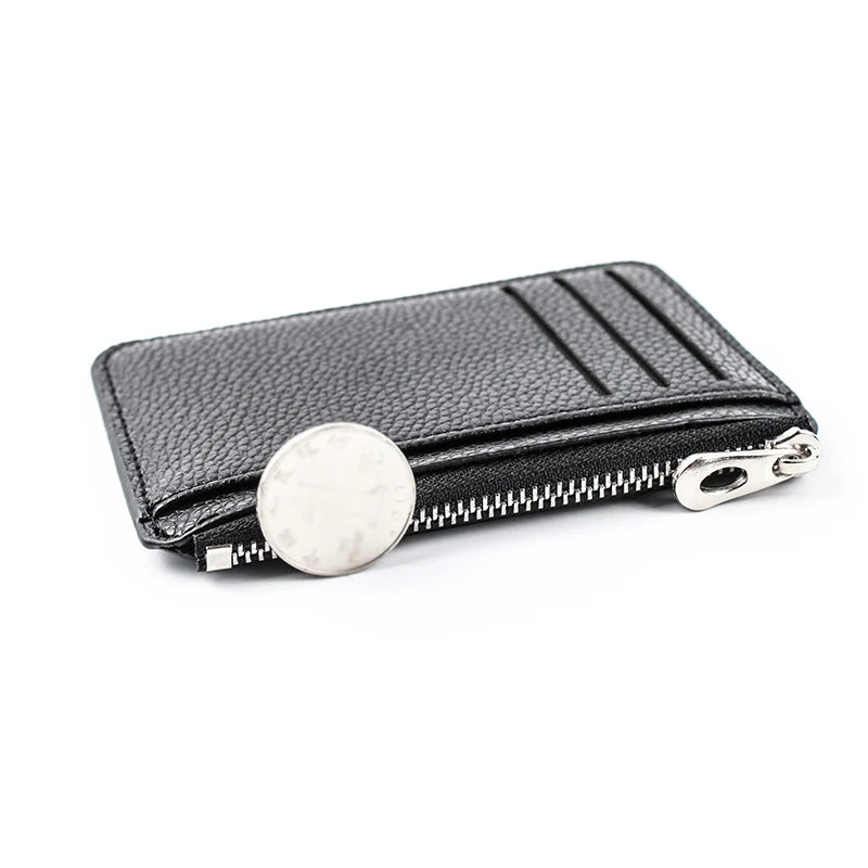 PU Leather 9 Slot Vertical Credit Debit Card Holder Money Wallet Zipper Coin  Purse for Men