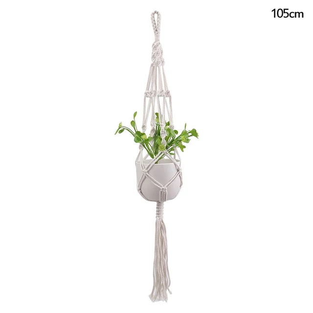 Macrame Handmade Plant Hanger Baskets Flower Pots Holder Balcony Hanging Decoration Knotted Lifting Rope Home Garden Supplies K