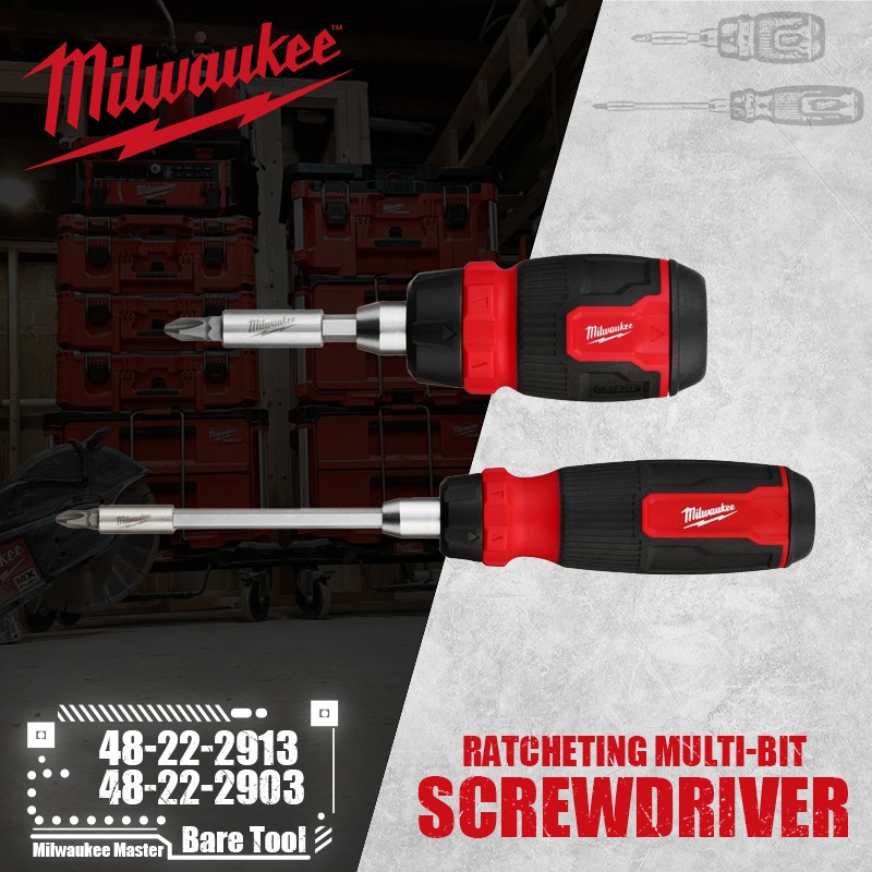 Milwaukee 48-22-2913/48-22-2903 8-in-1/14-in-1 Ratcheting Multi-Bit Screwdriver Hand Tool
