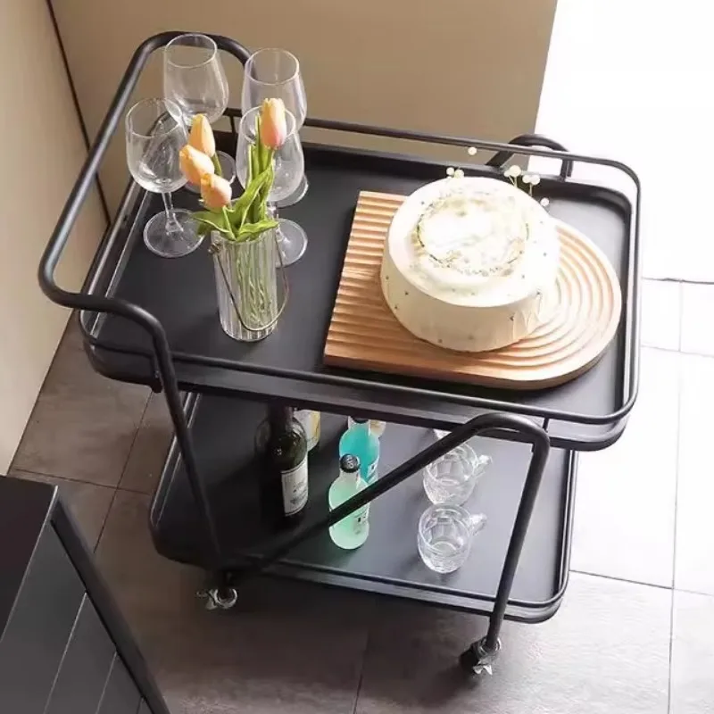 Rolling Cart for Restaurant, Hotel Beverage Cart, Portable Cake Delivery Trolley, Multi-Function Serving Cart Storage Organizer
