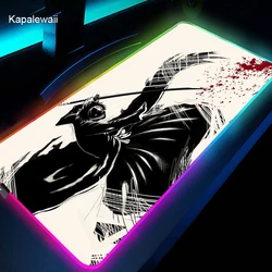 Tapis de souris rétro éclairé LED xxl pour ordinateur, accessoire de bureau, pour clavier de jeu, couleur RGB, 80x30 
