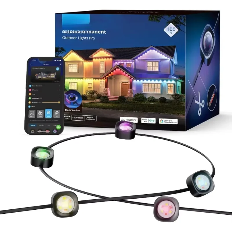 200ft with 120 RGBIC LED Lights for Daily and Accent Lighting, Permanent Outdoor Lights Pro 2