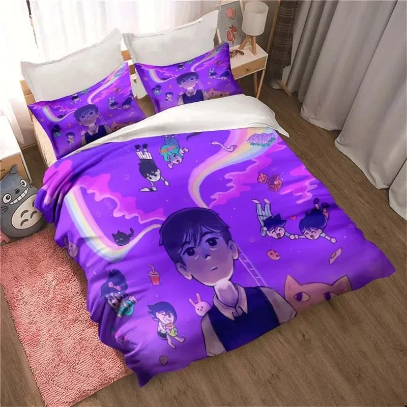 Fashion 3D Printed Anime Omori  Bedding Set All Seasons 2/3 Piece Double Duvet Cover Set Twin King Size Bedclothes Home Textile