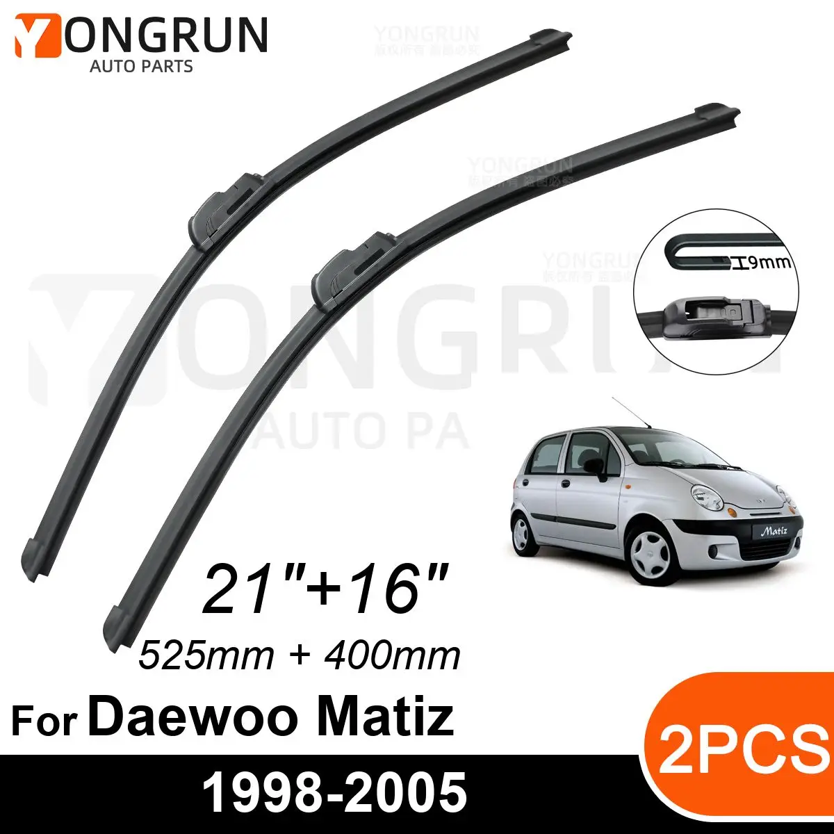 Tergicristalli Anteriori Per Auto Per Daewoo Matiz 1998-2005 Spazzola Tergicristallo In Gomma 21 "+ 16" Accessori Per Parabrezza Per Parabrezza Per Au
