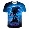 Summer Boy Anime Short Sleeve Sonic 3D Print T Shirts Children's Homewear Tee Daily Casual Tops 3-14Y Kids' Boys Sporty T-shirt 3