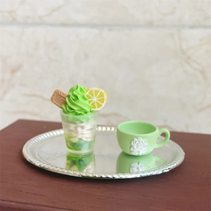 

Dollhouse Miniature Items Ice Cream Mini Lemon Fruit Oatmeal Cup Milk Tea Cup for Doll House Accessories Kitchen Drink Dessert